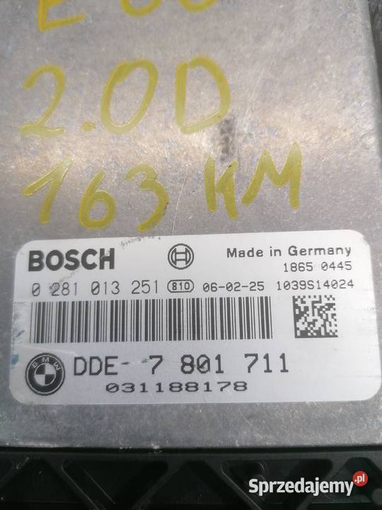 KOMPUTER SILNIKA BMW 5 E60 20 D 7801711 osobowe