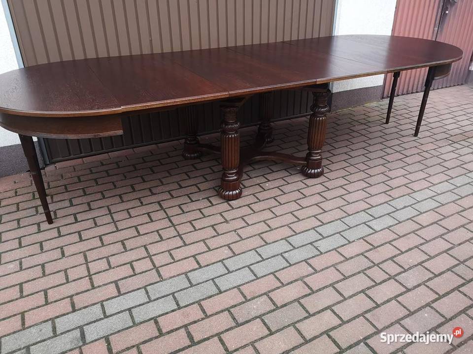 Stół Okrągły Dębowy Zjawiskowy Duży Antyk Stary