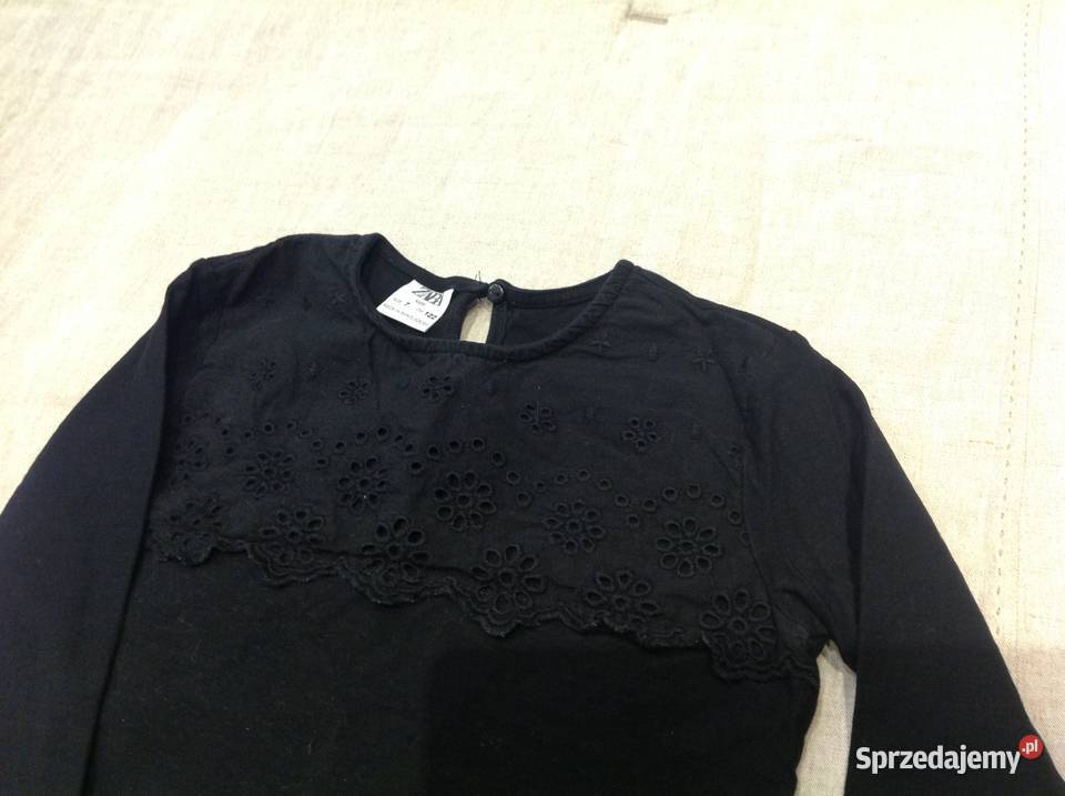 ZARA Czarna Bluzeczka z haftem na 122 Zara Nowa Sól