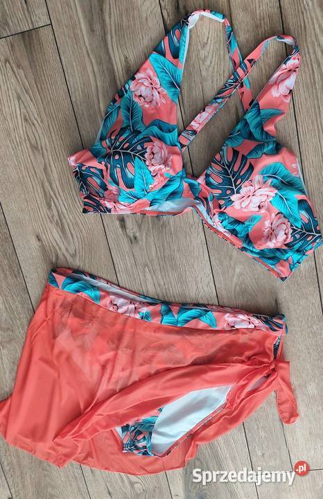 Stój kąpielowy dwuczęściowy plus size 52 54 że niebieski Olsztyn