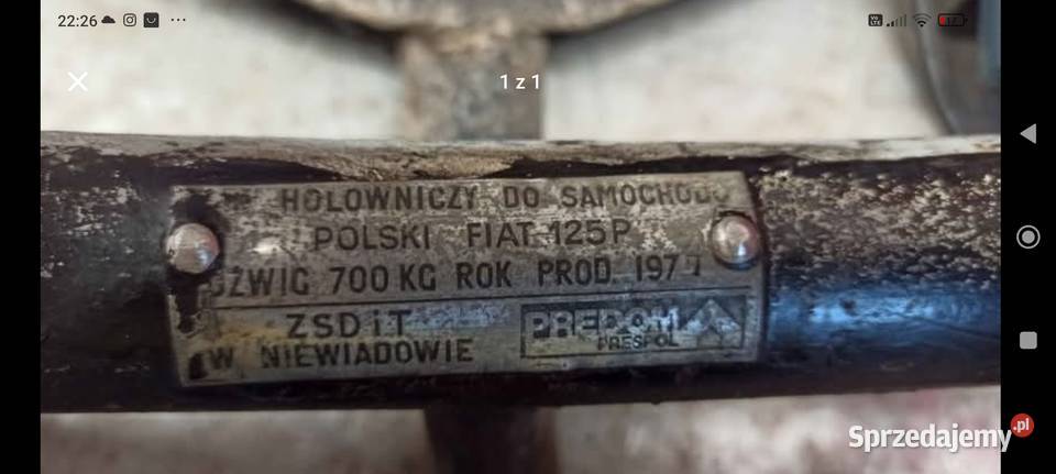 Hak do Fiata 125p Rok produkcji 1974 mazowieckie Warszawa