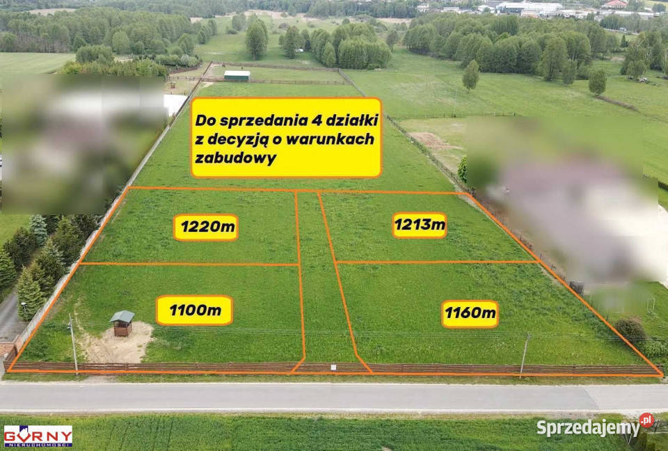 Ogłoszenie działka 1199m2 Plucice