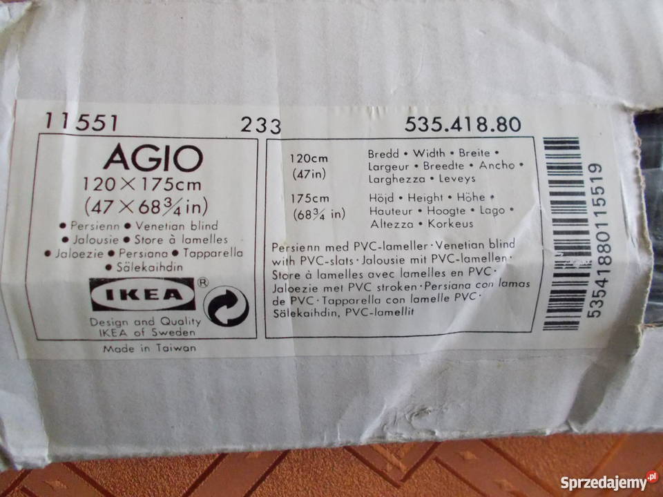 ŻaluzjaAGIO 120 x 175 PVC Kłodzko