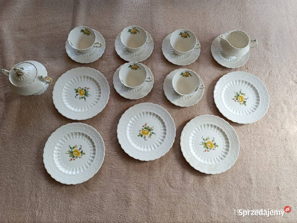 Spode Billingsley Rose komplet do herbaty podlaskie