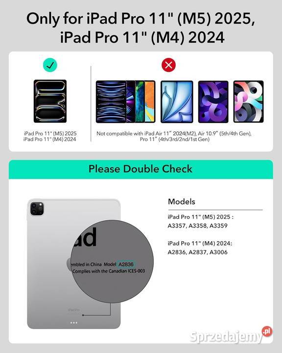 ESR Etui na iPad Pro 11 M5M4 20252024 śląskie