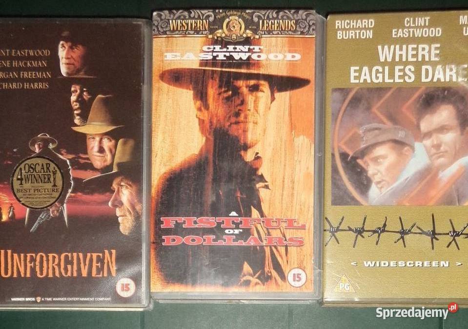 3x western Clint Eastwood VHS 2001 NIESPRAWDZONE przygodowy podkarpackie Rzeszów