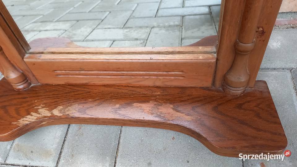 Lustro ścienne wiszące w drewnianej ramie brązowy zachodniopomorskie Gawroniec