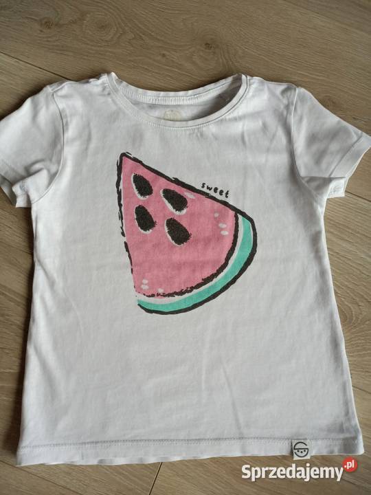 Tshirt koszulka dziewczęca biała arbuz 116 Płock