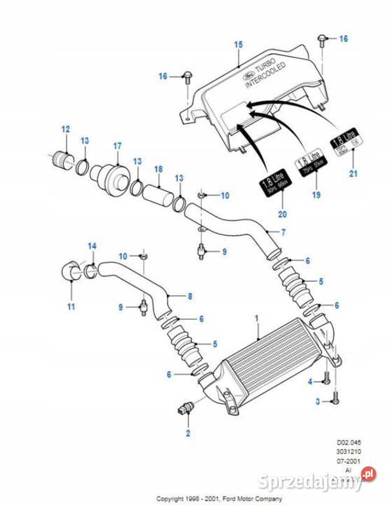 WĄŻ RURA INTERCOOLERA FORD FIESTA 9502 18 D osobowe sprzedam