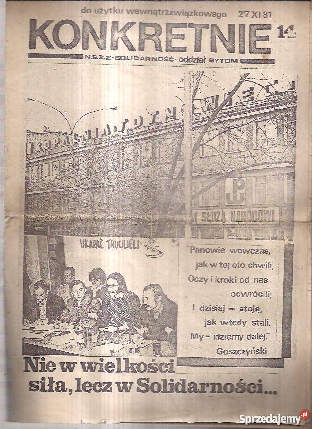 KONKRETNIE 1981XI27 14 BYTOM Warszawa