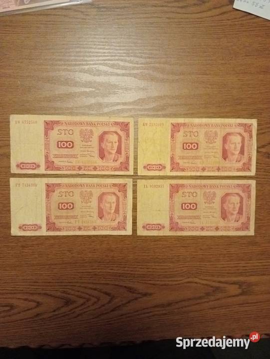 Banknot 100 1948r Leszno