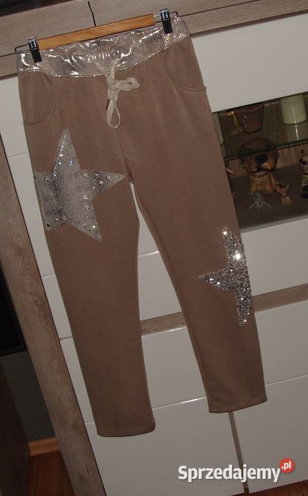Legginso Spodnie gwiazdy Cekiny dodatek złota r Spodnie Rawicz