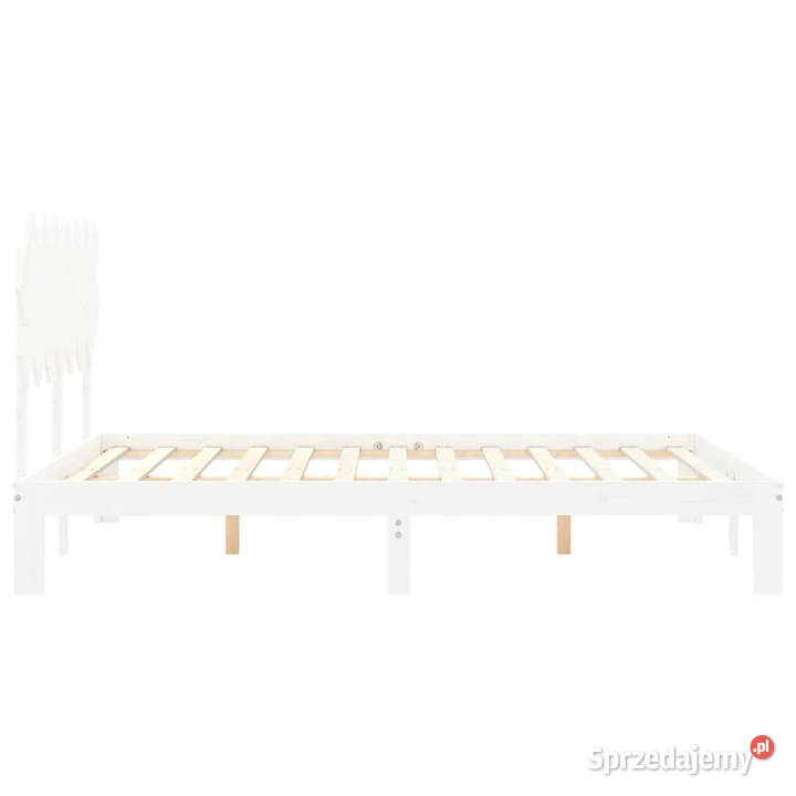 Rama łóżka bez materaca biała lite drewno 80cm Warszawa