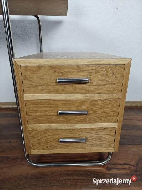 Biurko Chrom Dąb Modernizm Bauhaus Art Deco