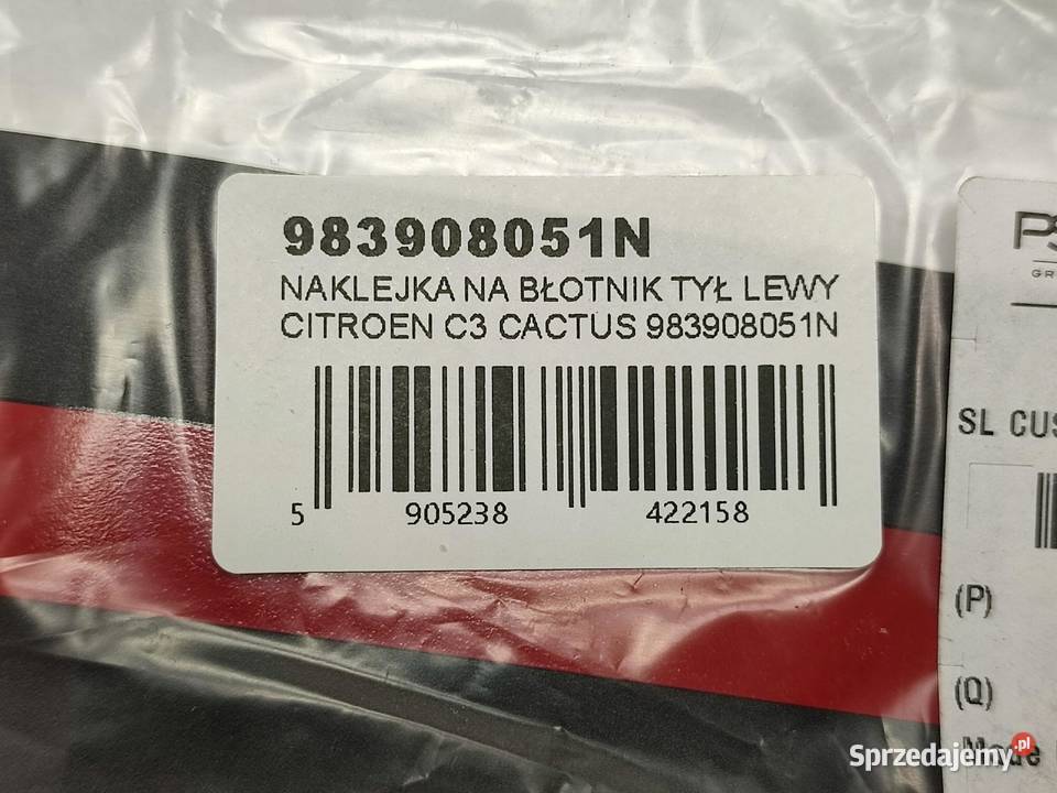 NAKLEJKA SŁUPKA LEWY TYŁ CITROEN C3 AIRCROSS II lubelskie