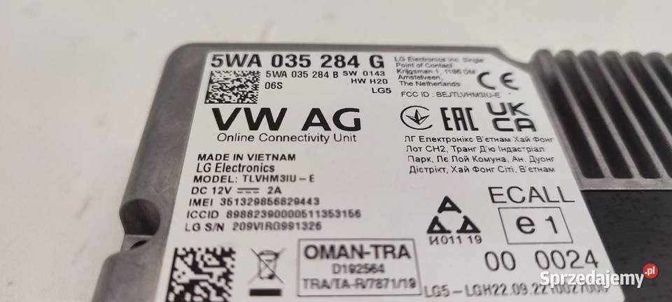 SKODA KAROQ MODUŁ STEROWNIK ONLINE 5WA035284G osobowe dolnośląskie