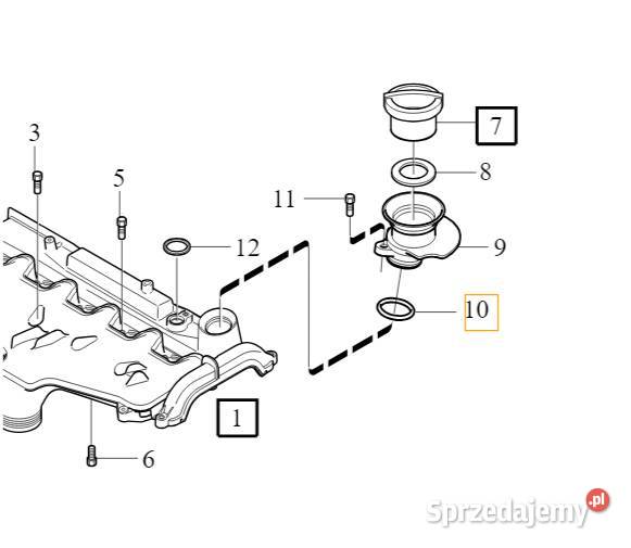 VOLVO S80 V70 XC60 o ring podstawy wlewu oleju Bielany Wrocławskie