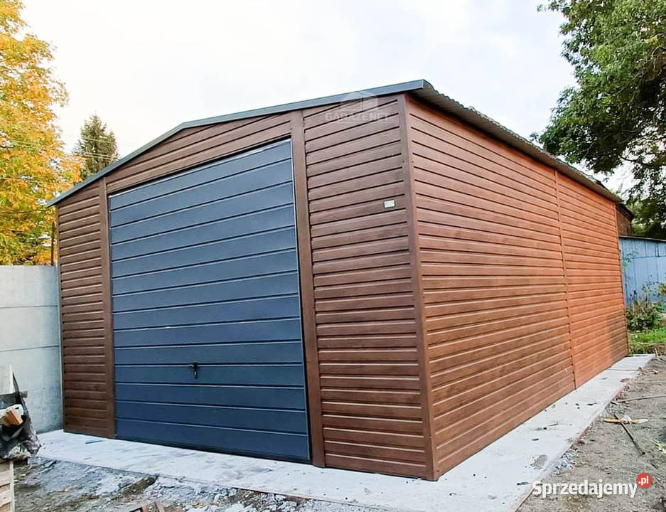 GARAŻ BLASZANY 5m x 7m DWUSPAD BRAMA UCHYLNA Łapanów