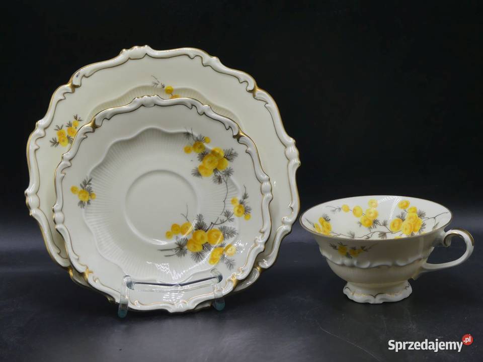 Komplet śniadaniowy Sorau Żary żółte Mimozy Poznań sprzedam