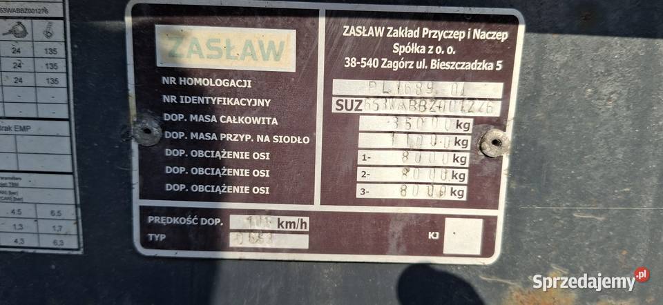 Zasław D653 wywrotka stalowa Rok produkcji 2011 Truskolasy sprzedam