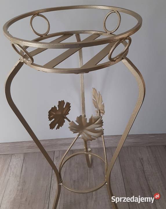 Kwietnik metalowy złoty