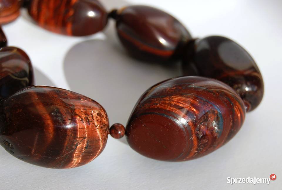 Bawole oko naszyjnik korale z kamienia kamienie lubelskie Lublin