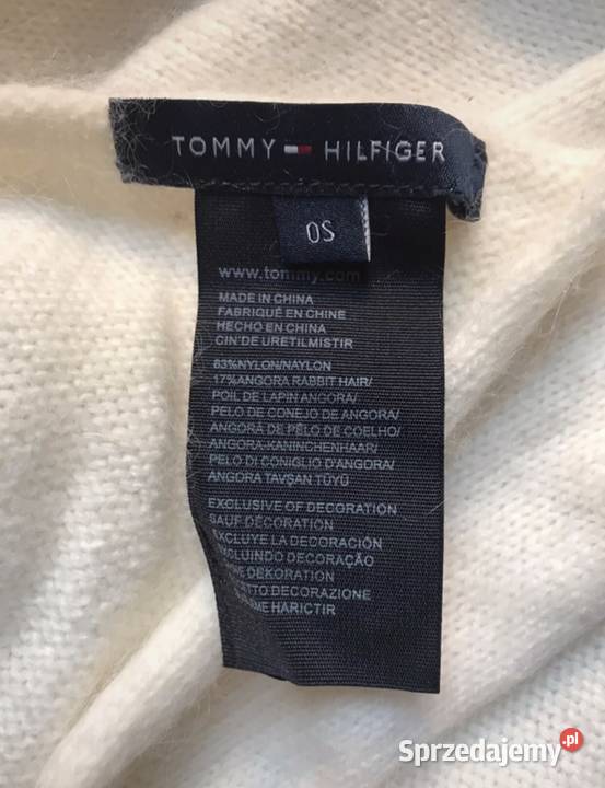 Biały kość słoniowa szalik Tommy Hilfiger z Moda i Styl Warszawa