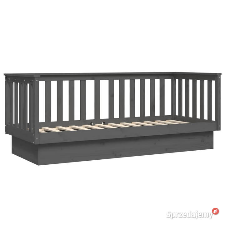 Łóżko dzienne szare lite drewno sosnowe 75x190 197cm Meble sprzedam