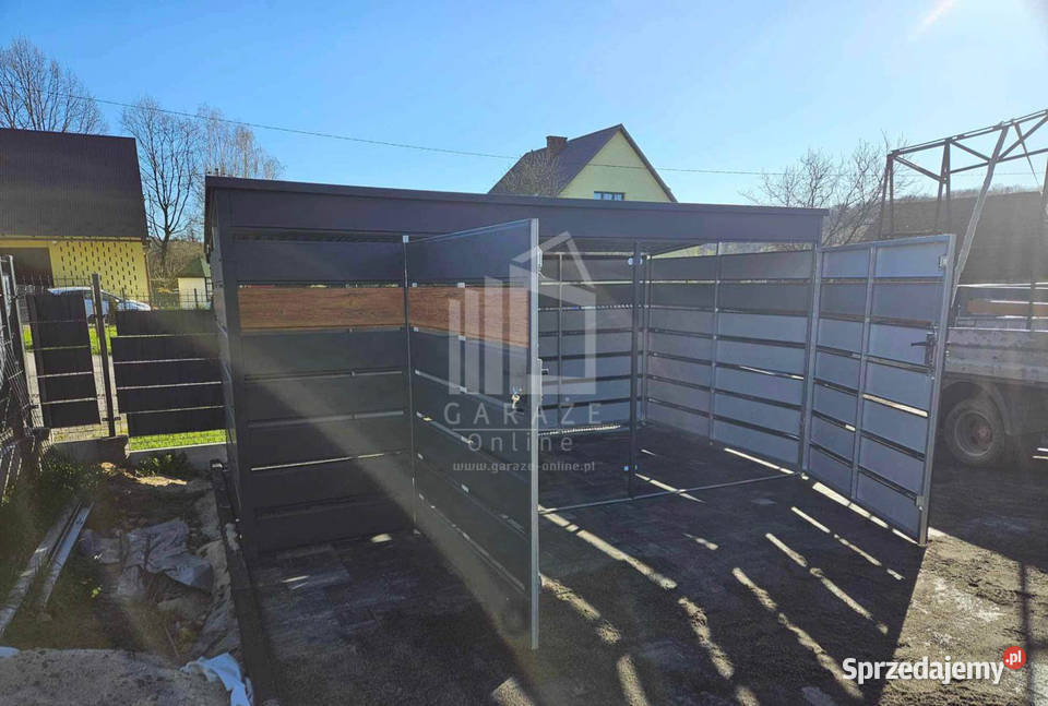 Wiata śmietnikowa 4x21m Antracyt jasny orzech Olsztyn