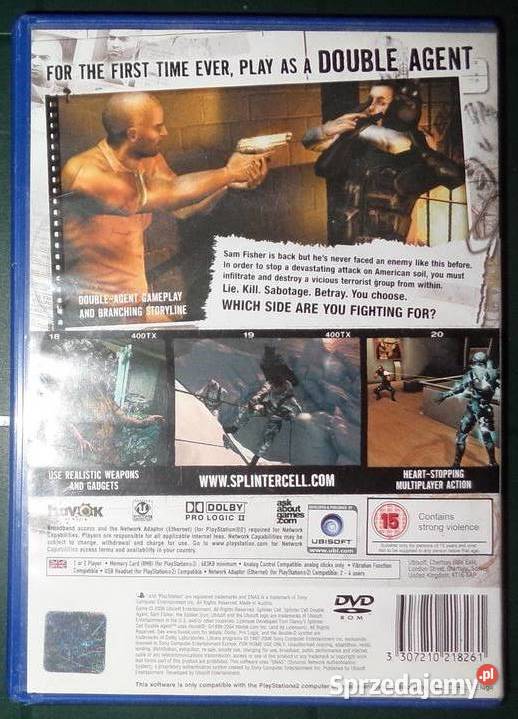 2 PlayStaytion Splinter Cell Double Agent 2006 Sony Playstation 2 Rzeszów
