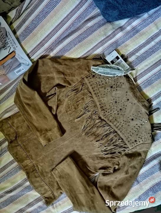 Stradivarius Premium kurtka SKÓRZANA ramoneska