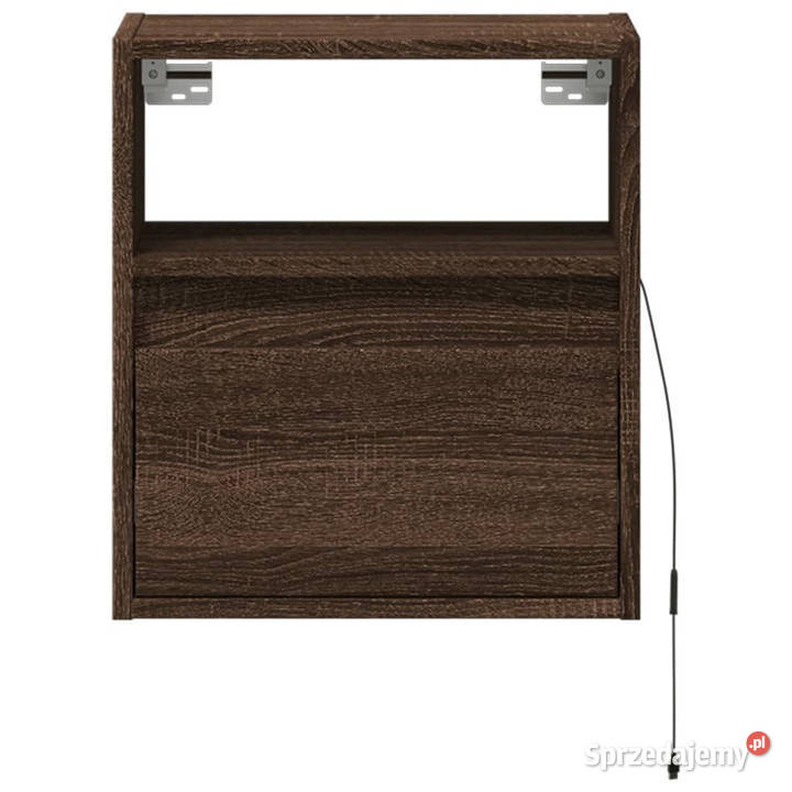 Ścienne szafki TV z LED 2 brązowy dąb 41x31x45 Warszawa