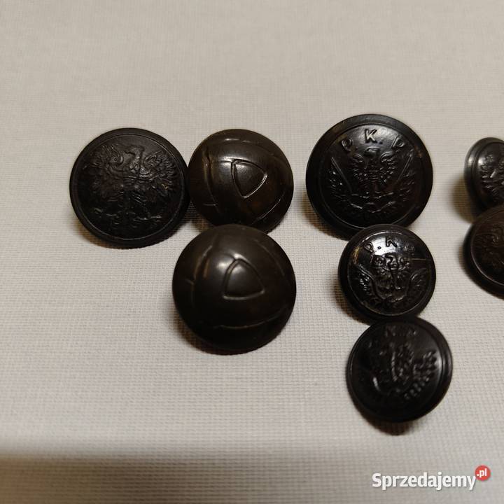 Guziki wojskowe z orzełkiem PKP Września