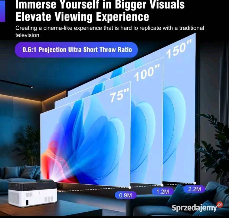 PROJEKTOR Rzutnik Android WIFI 4K FUUL HD LED Częstochowa