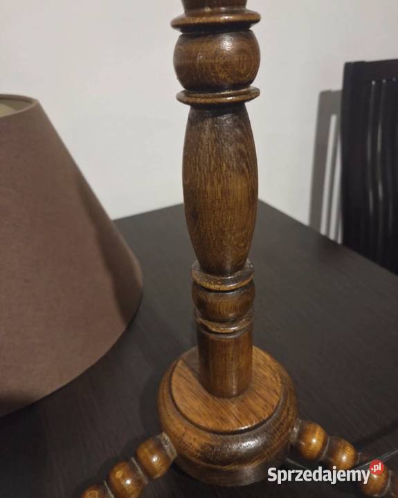 Lampa drrewniana vintage PRL Antyki, Sztuka, Kolekcje wielkopolskie Poznań