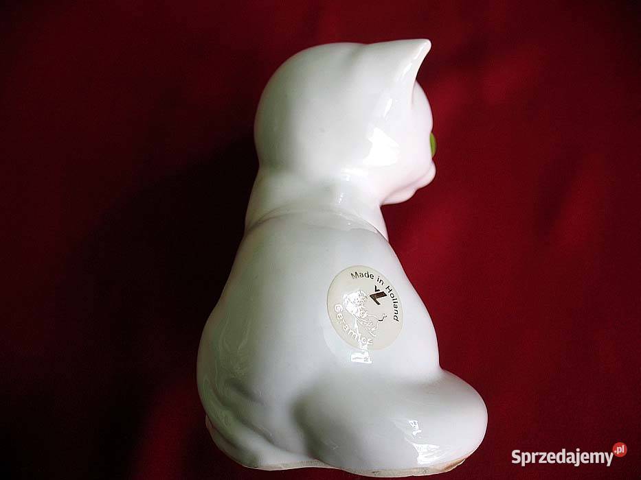 Kot biały kotek Figurka ceramika Holandia 12 x Siedlce