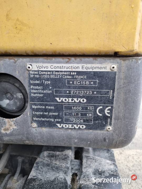 Minikoparka VOLVO EC15B Rok produkcji 2006 Tomaszów Lubelski