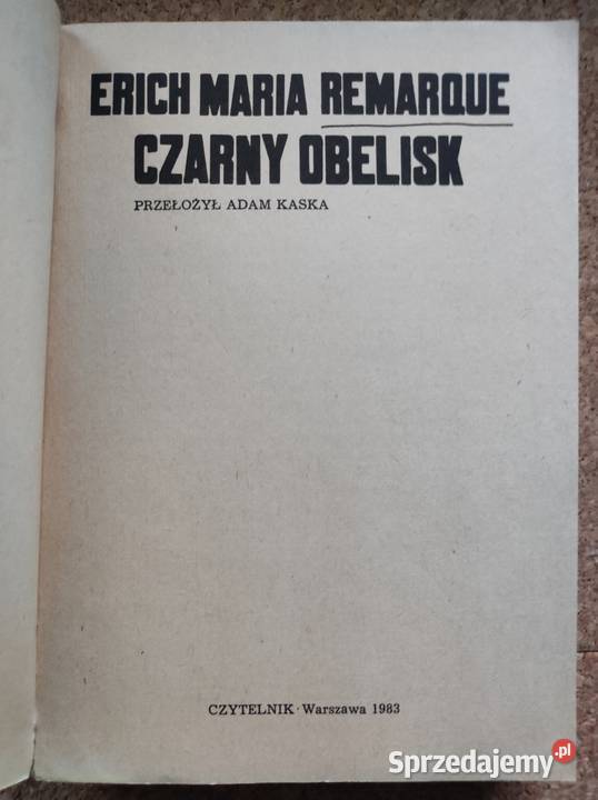 Czarny Obelisk Erich Maria Remarque Kielce