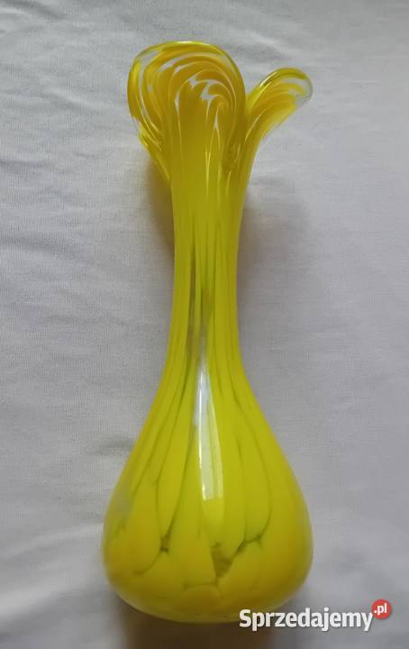 Ręcznie formowany wazon ze szkła Spatter Glas Koźminek sprzedam