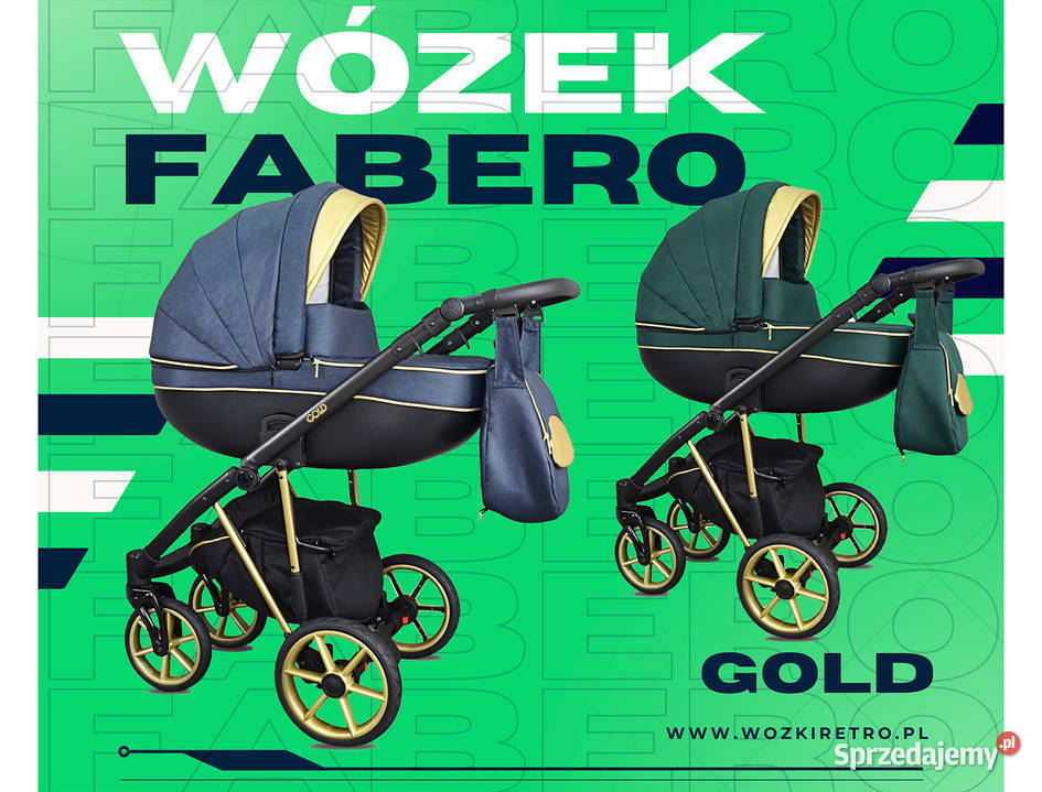 NOWY Wózek Dziecięcy Fabero Gold zestaw 3w1 żółty/złoty śląskie Katowice