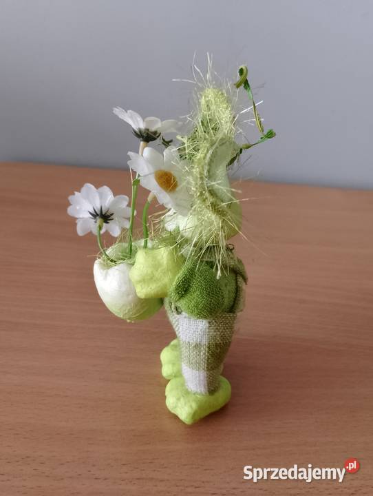 ZAJĄCZEK wielkanocny zając figurka ozdoba odcienie zieleni Złotniki