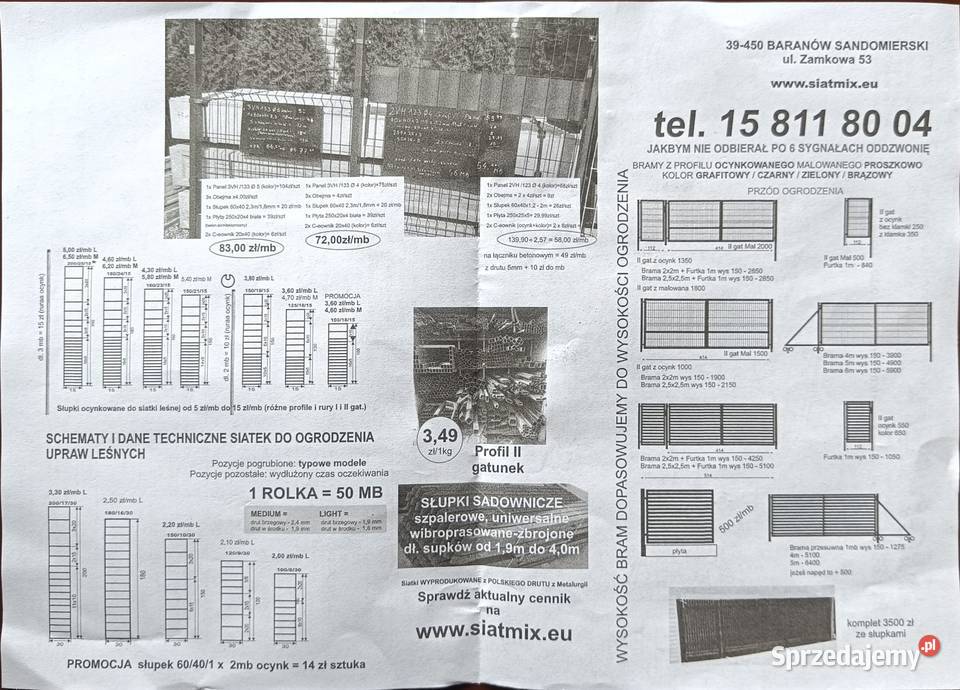 Panele słupek łącznik ceownik obejma płyta Przęsła Baranów Sandomierski