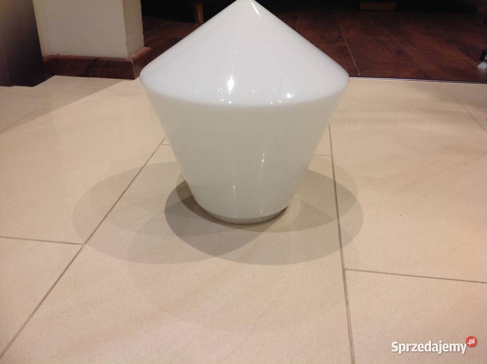 Duży Klosz Biały Szklany Stary lata 1950 Abażury i klosze Nowa Sól