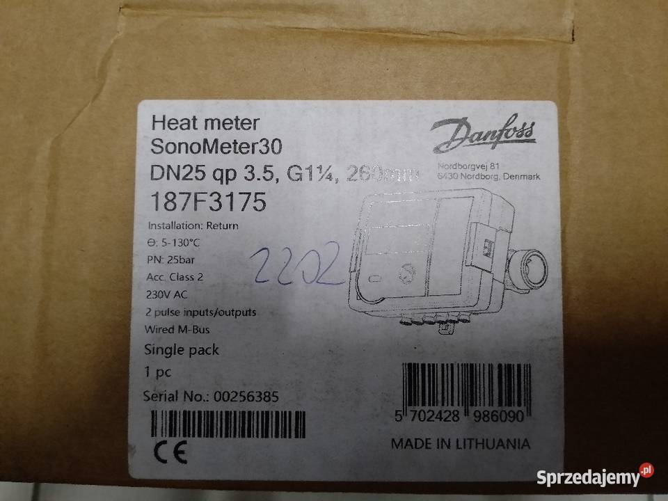 Ciepłomierz Dn 25 Licznik ciepła Danfoss Płachty sprzedam