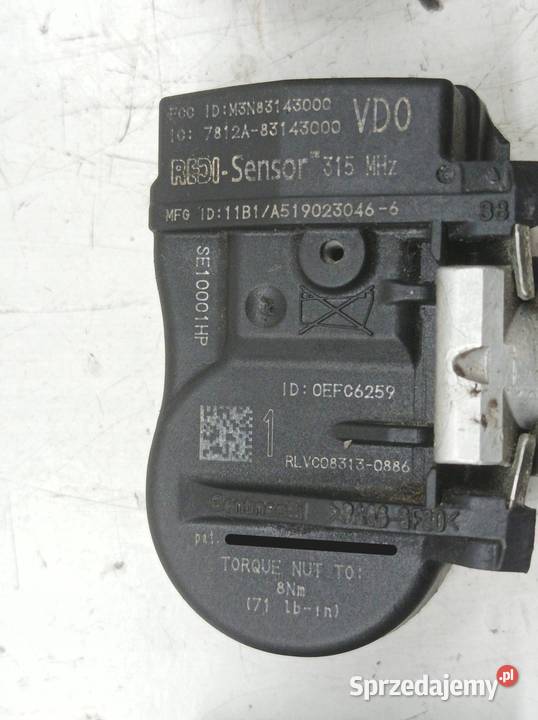 CZUJNIK SENSOR TPMS CIŚNIENIA W OPONACH KPL 3