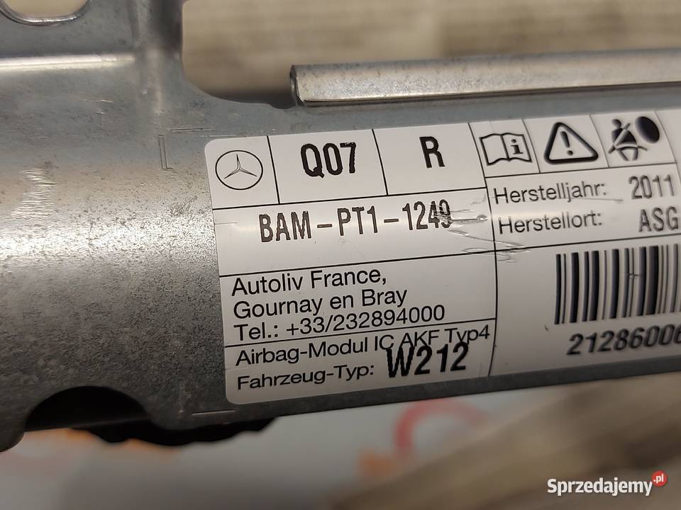MERCEDES W212 11r kurtyna AIRBAG prawa 608740000 Kielce