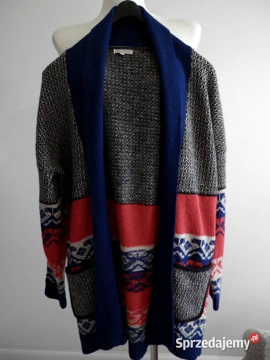 Sweter Blezer Wełna Jagnięca Angora Długi długi Łomża