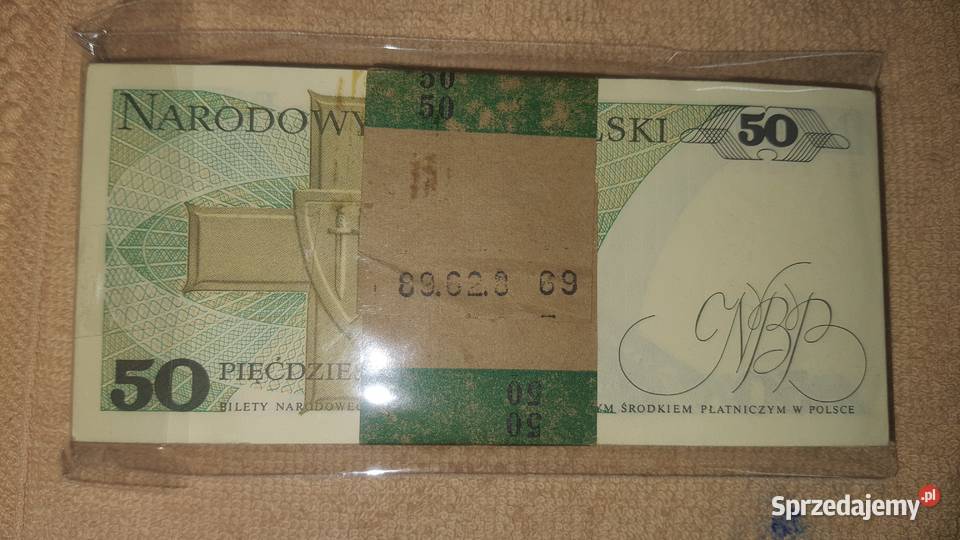 RZADKOŚĆ 100 x 50 ZŁOTYCH 1988 s GE PACZKA UNC Warszawa sprzedam