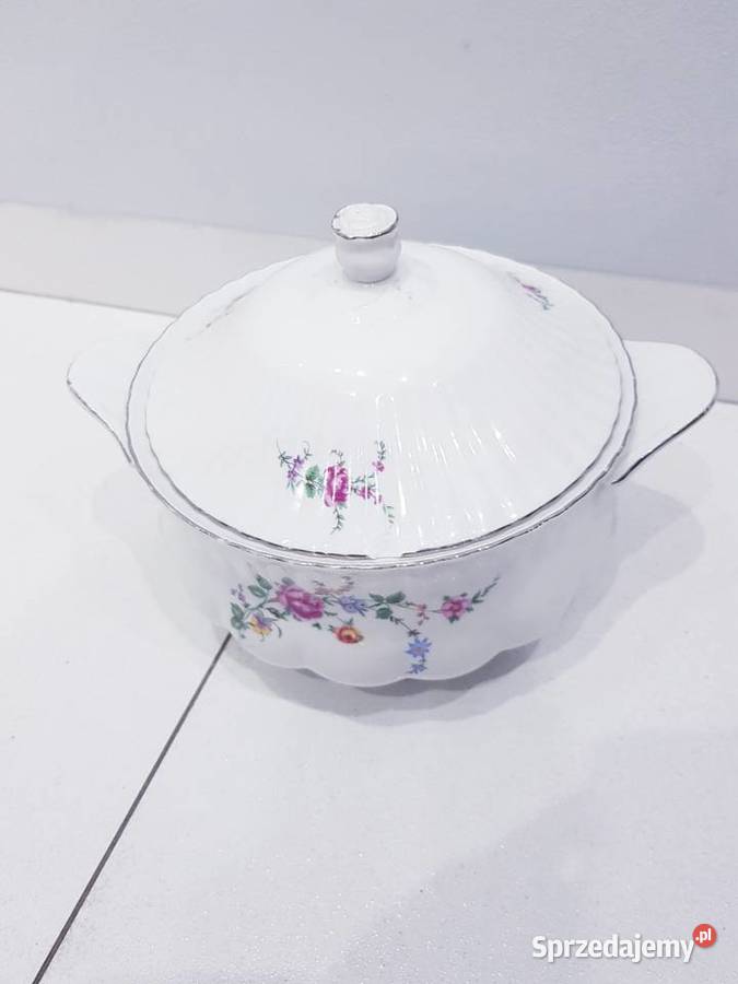 Porcelanowa waza z prlu Chodzież z delikatnym śląskie