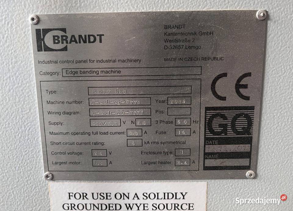 Okleiniarka Brandt Homag KDF 110 frezy wstępne Gorlice